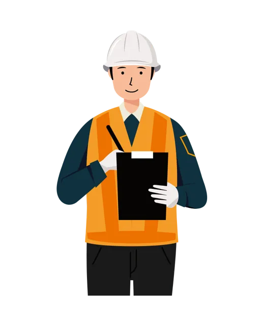 交通誘導員 イラスト（男性・上半身）| 無料・商用利用可 | TGMUBC008-01-C | 無料素材ペペロ
