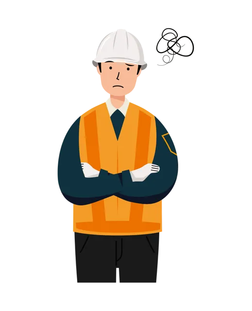交通誘導員 イラスト（男性・上半身）| 無料・商用利用可 | TGMUBC010-01-C | 無料素材ペペロ