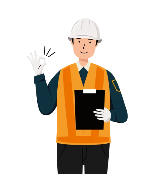 交通誘導員 イラスト（男性・上半身）| 無料・商用利用可 | TGMUBC014-01-C | 無料素材ペペロ
