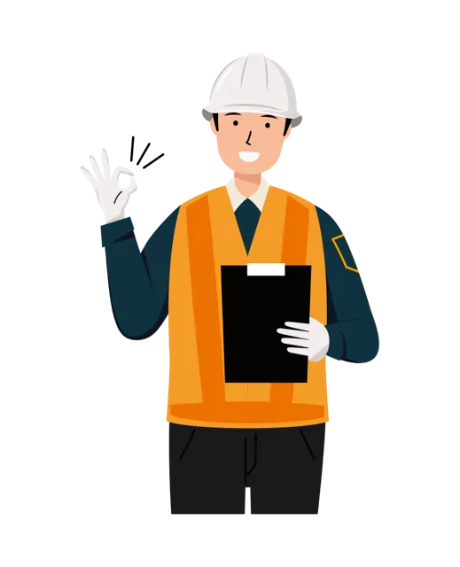 交通誘導員 イラスト（男性・上半身）| 無料・商用利用可 | TGMUBC015-01-C | 無料素材ペペロ
