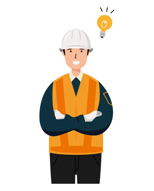 交通誘導員 イラスト（男性・上半身）| 無料・商用利用可 | TGMUBC016-01-C | 無料素材ペペロ