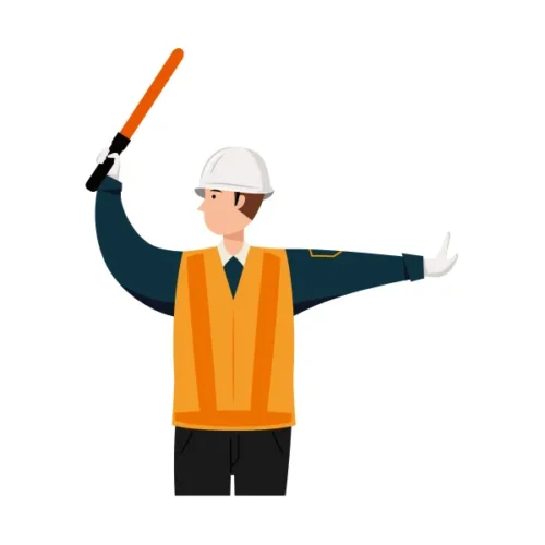 交通誘導員 イラスト（男性・上半身）| 無料・商用利用可 | TGMUBC017-C | 無料素材ペペロ