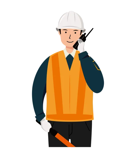 交通誘導員 イラスト（男性・上半身）| 無料・商用利用可 | TGMUBC018-01-C | 無料素材ペペロ