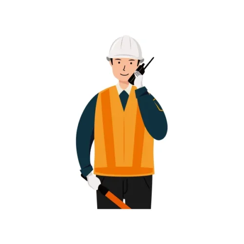 交通誘導員 イラスト（男性・上半身）| 無料・商用利用可 | TGMUBC018-C | 無料素材ペペロ