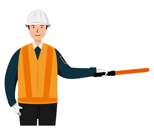 交通誘導員 イラスト（男性・上半身）| 無料・商用利用可 | TGMUBC019-01-C | 無料素材ペペロ