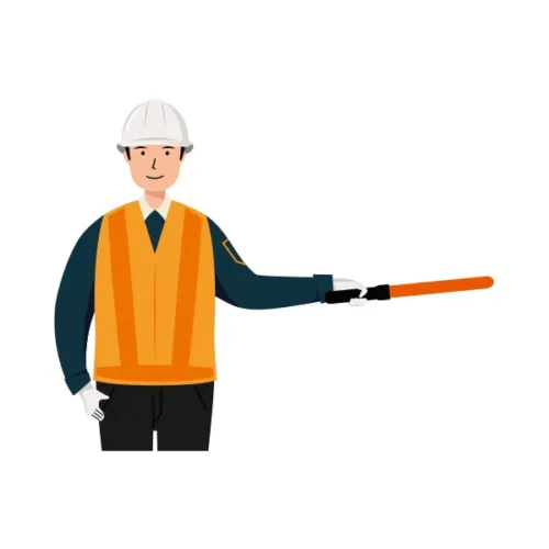 交通誘導員 イラスト（男性・上半身）| 無料・商用利用可 | TGMUBC019-C | 無料素材ペペロ