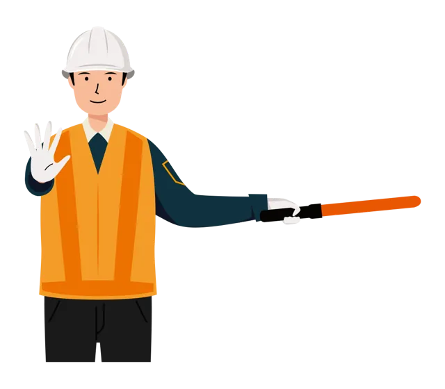 交通誘導員 イラスト（男性・上半身）| 無料・商用利用可 | TGMUBC020-01-C | 無料素材ペペロ