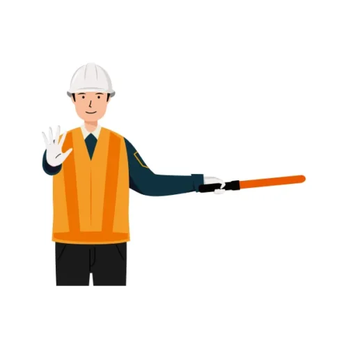 交通誘導員 イラスト（男性・上半身）| 無料・商用利用可 | TGMUBC020-C | 無料素材ペペロ