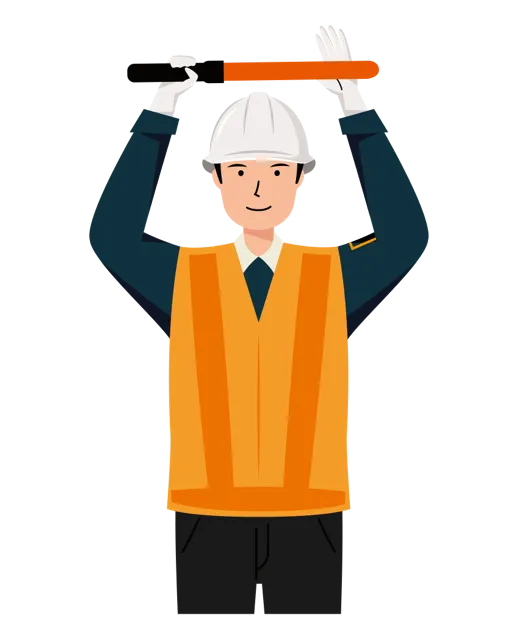 交通誘導員 イラスト（男性・上半身）| 無料・商用利用可 | TGMUBC021-01-C | 無料素材ペペロ