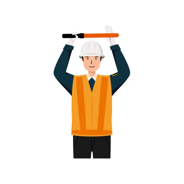 交通誘導員 イラスト（男性・上半身）| 無料・商用利用可 | TGMUBC021-C | 無料素材ペペロ