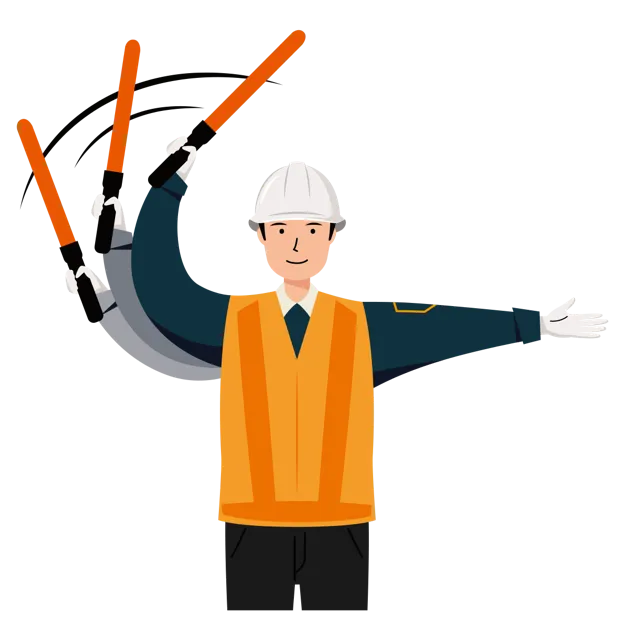 交通誘導員 イラスト（男性・上半身）| 無料・商用利用可 | TGMUBC023-01-C | 無料素材ペペロ