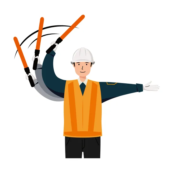 交通誘導員 イラスト（男性・上半身）| 無料・商用利用可 | TGMUBC023-C | 無料素材ペペロ