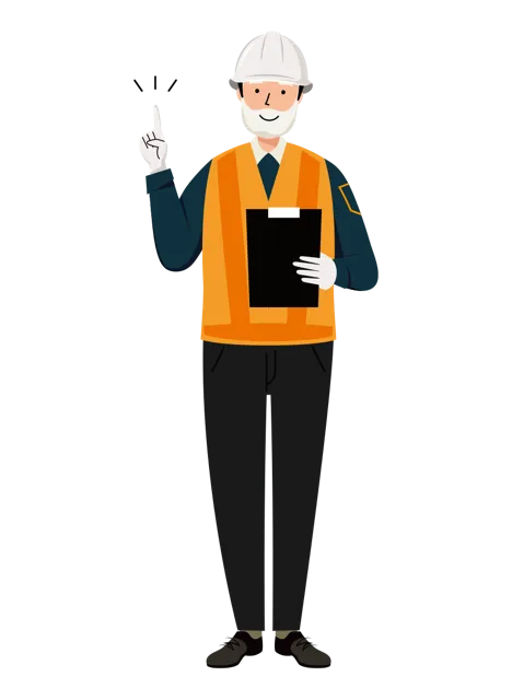 交通誘導員 イラスト（シニア男性・全身）| 無料・商用利用可 | TGSMC012-01-C | 無料素材ペペロ