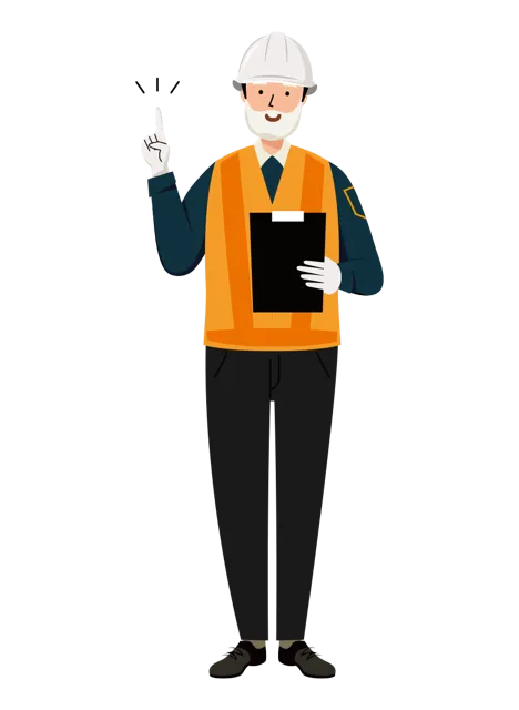 交通誘導員 イラスト（シニア男性・全身）| 無料・商用利用可 | TGSMC013-01-C | 無料素材ペペロ