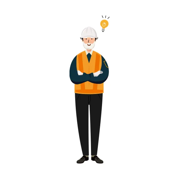 交通誘導員 イラスト（シニア男性・全身）| 無料・商用利用可 | TGSMC016-C | 無料素材ペペロ