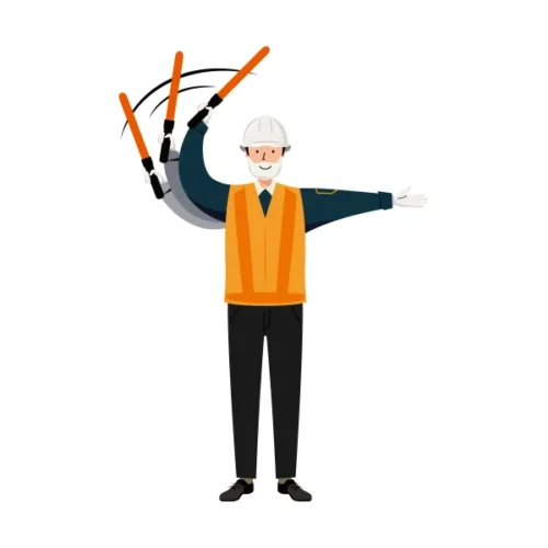 交通誘導員 イラスト（シニア男性・全身）| 無料・商用利用可 | TGSMC023-C | 無料素材ペペロ