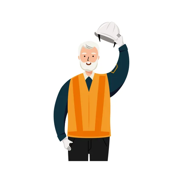 交通誘導員 イラスト（シニア男性・上半身）| 無料・商用利用可 | TGSMUBC005-C | 無料素材ペペロ