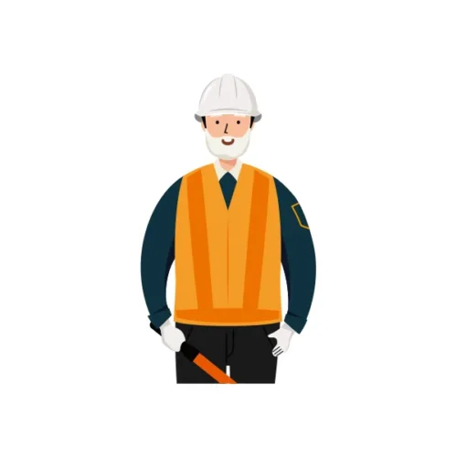 交通誘導員 イラスト（シニア男性・上半身）| 無料・商用利用可 | TGSMUBC007-C | 無料素材ペペロ