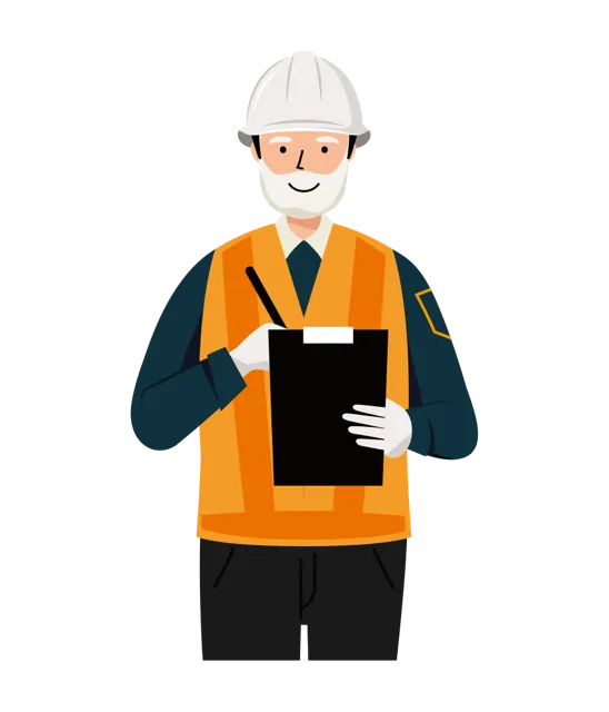 交通誘導員 イラスト（シニア男性・上半身）| 無料・商用利用可 | TGSMUBC008-01-C | 無料素材ペペロ