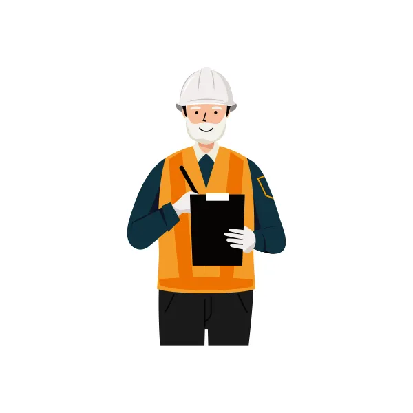 交通誘導員 イラスト（シニア男性・上半身）| 無料・商用利用可 | TGSMUBC008-C | 無料素材ペペロ