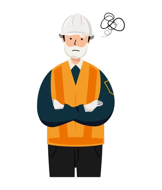 交通誘導員 イラスト（シニア男性・上半身）| 無料・商用利用可 | TGSMUBC010-01-C | 無料素材ペペロ