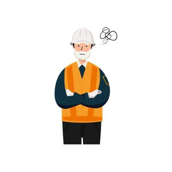 交通誘導員 イラスト（シニア男性・上半身）| 無料・商用利用可 | TGSMUBC010-C | 無料素材ペペロ