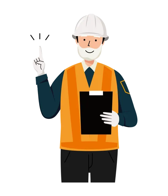 交通誘導員 イラスト（シニア男性・上半身）| 無料・商用利用可 | TGSMUBC012-01-C | 無料素材ペペロ