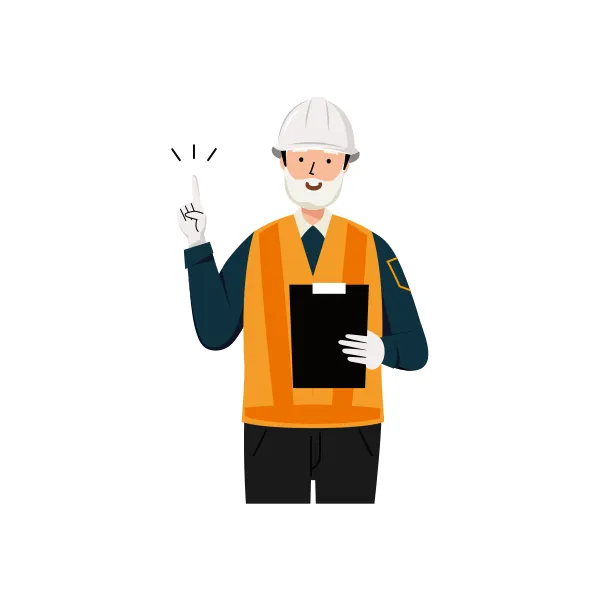 交通誘導員 イラスト（シニア男性・上半身）| 無料・商用利用可 | TGSMUBC013-C | 無料素材ペペロ