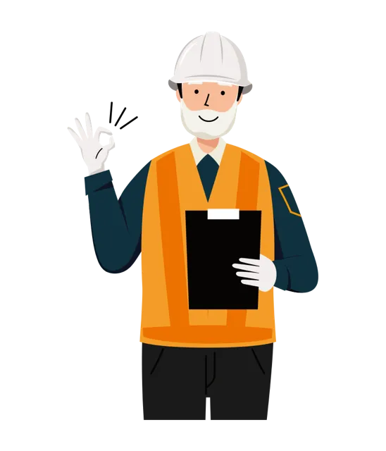 交通誘導員 イラスト（シニア男性・上半身）| 無料・商用利用可 | TGSMUBC014-01-C | 無料素材ペペロ