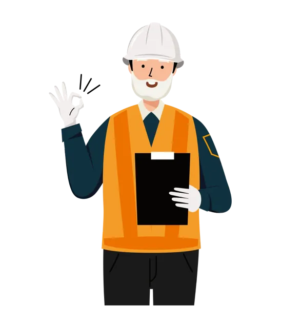 交通誘導員 イラスト（シニア男性・上半身）| 無料・商用利用可 | TGSMUBC015-01-C | 無料素材ペペロ