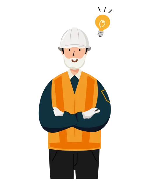 交通誘導員 イラスト（シニア男性・上半身）| 無料・商用利用可 | TGSMUBC016-01-C | 無料素材ペペロ