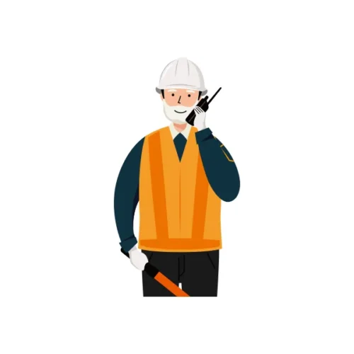 交通誘導員 イラスト（シニア男性・上半身）| 無料・商用利用可 | TGSMUBC018-C | 無料素材ペペロ