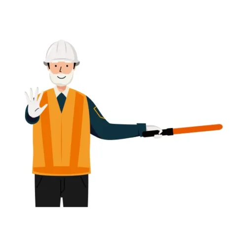 交通誘導員 イラスト（シニア男性・上半身）| 無料・商用利用可 | TGSMUBC020-C | 無料素材ペペロ