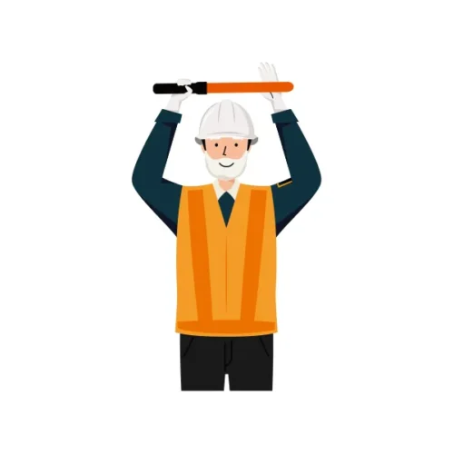 交通誘導員 イラスト（シニア男性・上半身）| 無料・商用利用可 | TGSMUBC021-C | 無料素材ペペロ