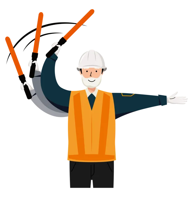 交通誘導員 イラスト（シニア男性・上半身）| 無料・商用利用可 | TGSMUBC023-01-C | 無料素材ペペロ