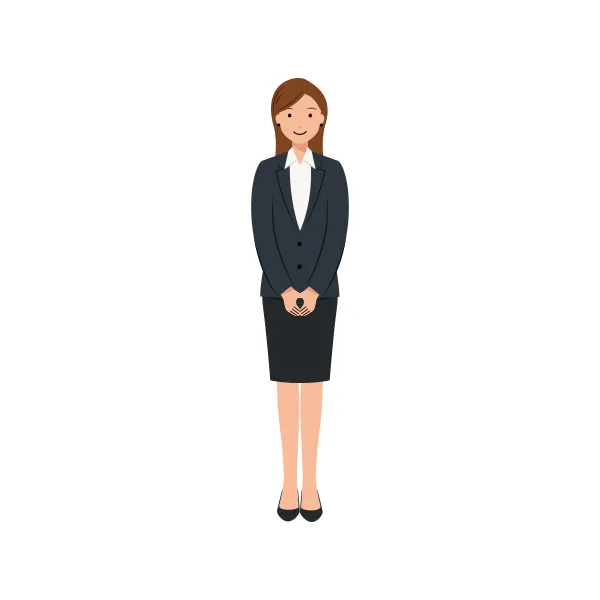 ビジネス イラスト（女性・全身）| 無料・商用利用可 | BUFLHBLS001-C | 無料素材ペペロ