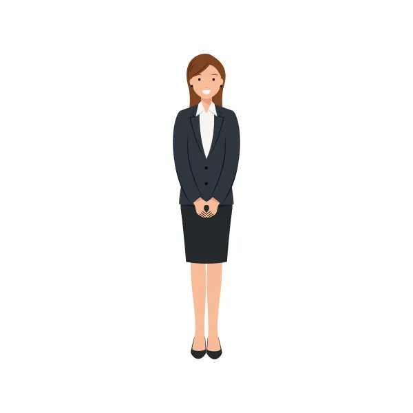 ビジネス イラスト（女性・全身）| 無料・商用利用可 | BUFLHBLS002-C | 無料素材ペペロ
