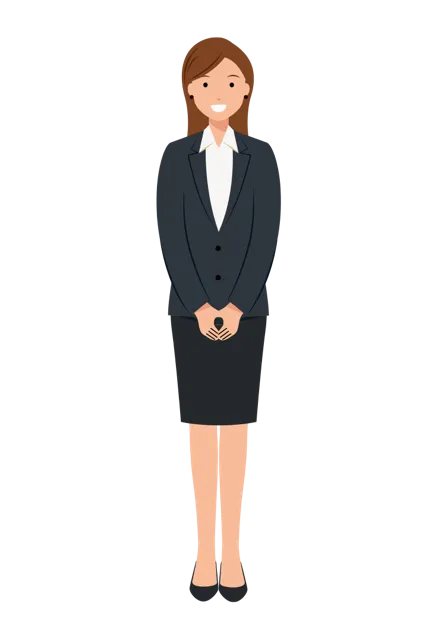 ビジネス イラスト（女性・全身）| 無料・商用利用可 | BUFLHBLS002-01-C | 無料素材ペペロ