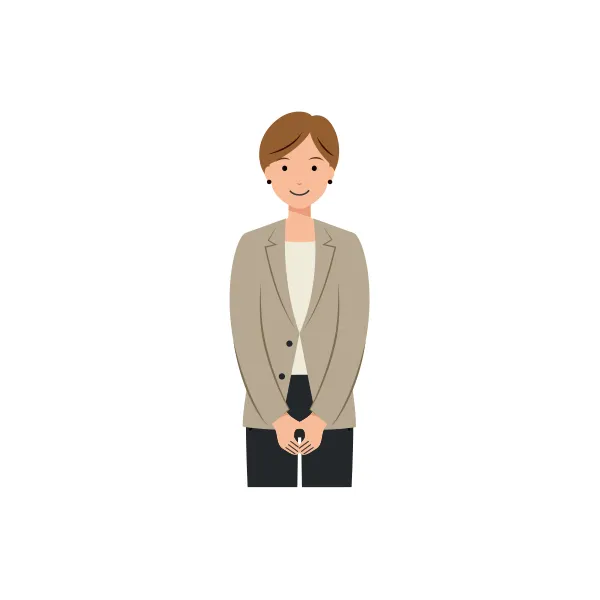 ビジネス イラスト（女性・上半身）| 無料・商用利用可 | BUFSHUBC001-C | 無料素材ペペロ
