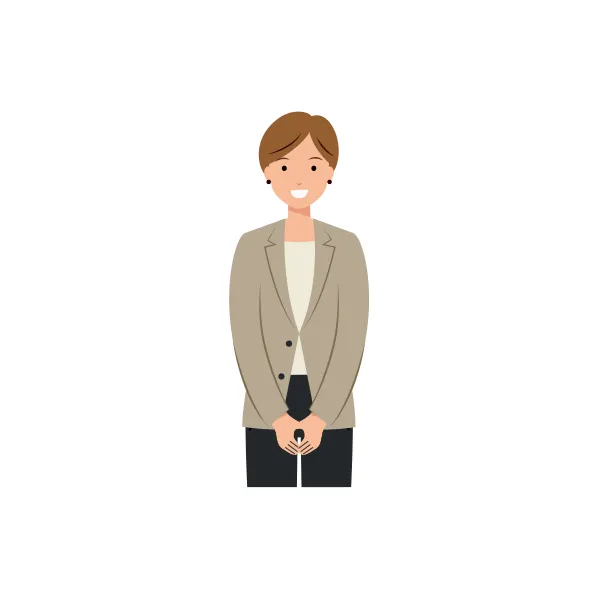 ビジネス イラスト（女性・上半身）| 無料・商用利用可 | BUFSHUBC002-C | 無料素材ペペロ