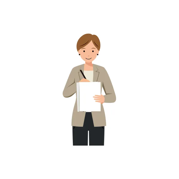 ビジネス イラスト（女性・上半身）| 無料・商用利用可 | BUFSHUBC020-C | 無料素材ペペロ