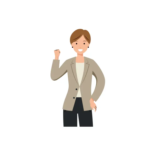 ビジネス イラスト（女性・上半身）| 無料・商用利用可 | BUFSHUBC024-C | 無料素材ペペロ