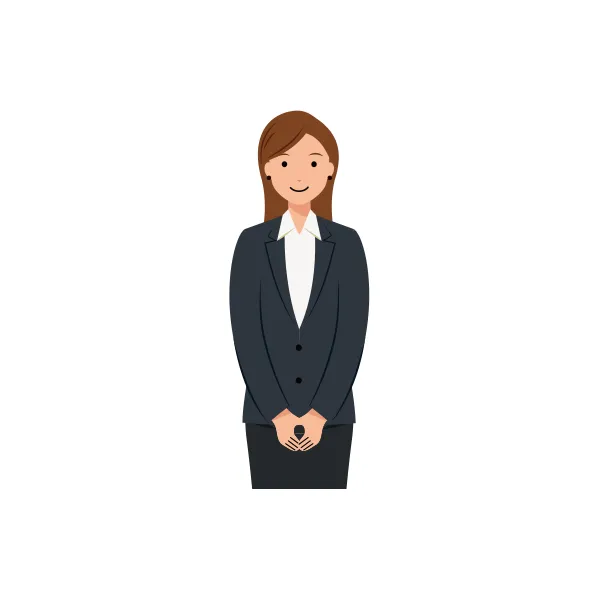 ビジネス女性 イラスト（上半身）| 無料・商用利用可 | BUFUBLHBLS001-C | 無料素材ペペロ