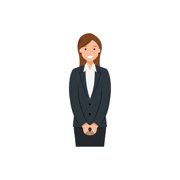 ビジネス女性 イラスト（上半身）| 無料・商用利用可 | BUFUBLHBLS002-C | 無料素材ペペロ
