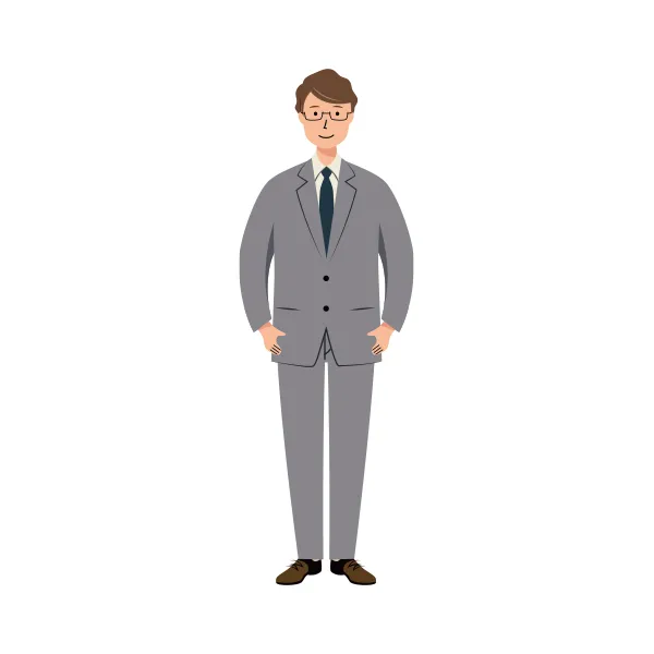 ビジネス イラスト（男性・全身）| 無料・商用利用可 | BUMGRC001-C | 無料素材ペペロ