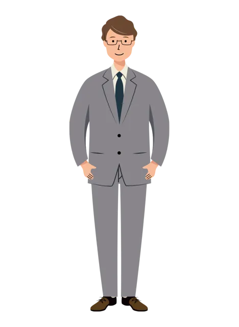 ビジネス イラスト（男性・全身）| 無料・商用利用可 | BUMGRC001-01-C | 無料素材ペペロ
