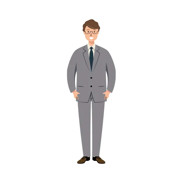 ビジネス イラスト（男性・全身）| 無料・商用利用可 | BUMGRC002-C | 無料素材ペペロ