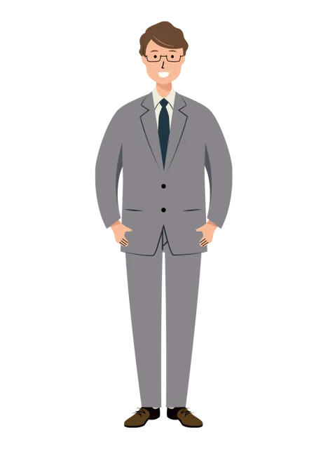 ビジネス イラスト（男性・全身）| 無料・商用利用可 | BUMGRC002-01-C | 無料素材ペペロ