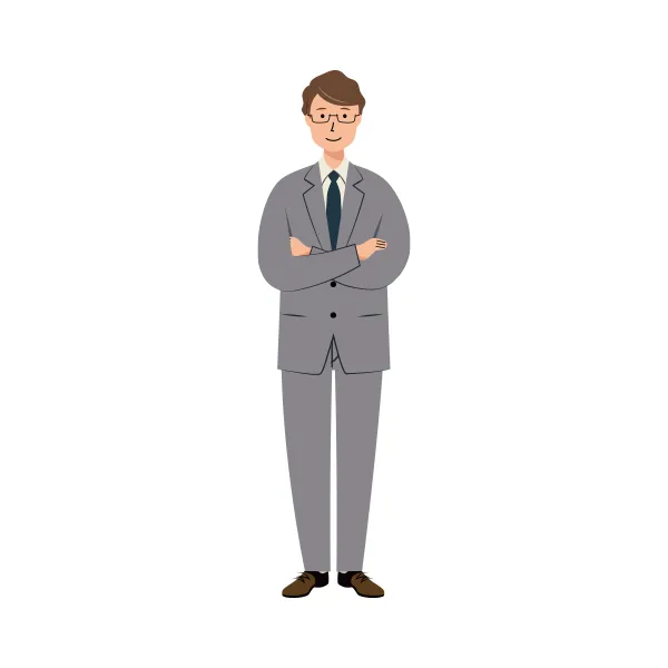 ビジネス イラスト（男性・全身）| 無料・商用利用可 | BUMGRC003-C | 無料素材ペペロ