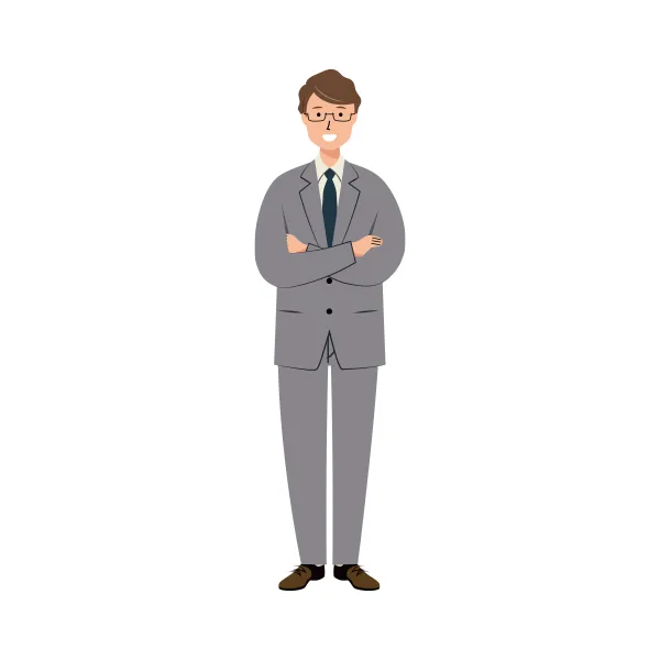 ビジネス イラスト（男性・全身）| 無料・商用利用可 | BUMGRC004-C | 無料素材ペペロ